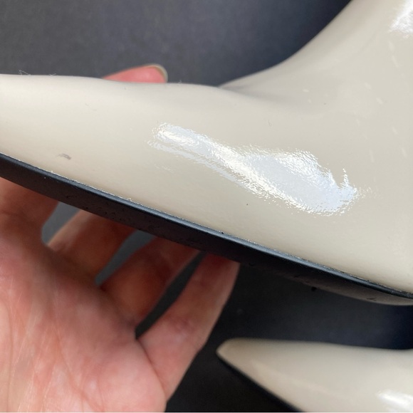 Coach Chalk Patent Leather Jewel Kitten Heel Ankle Bootie, Sz 7 - Picture 14 of 15